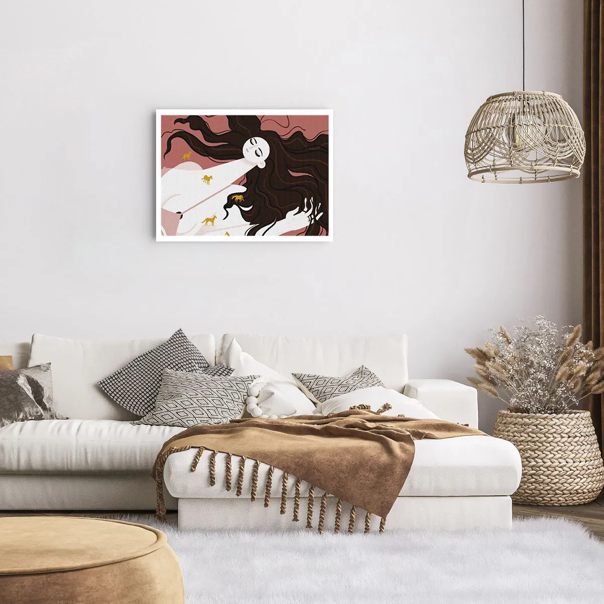 Póster - Sueño de caballos dorados - 70x50 cm