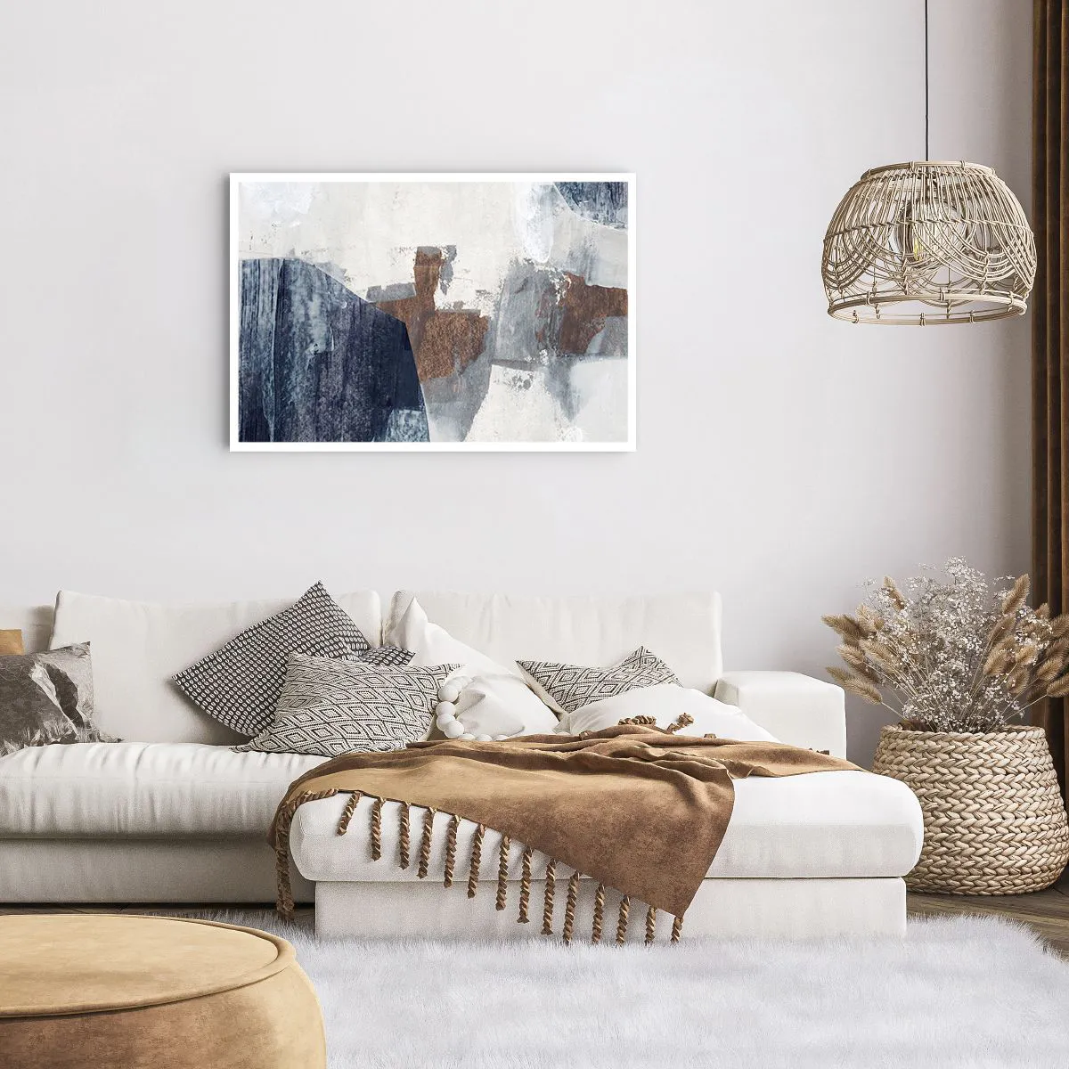 Poster - Forme blu e marroni - 91x61 cm