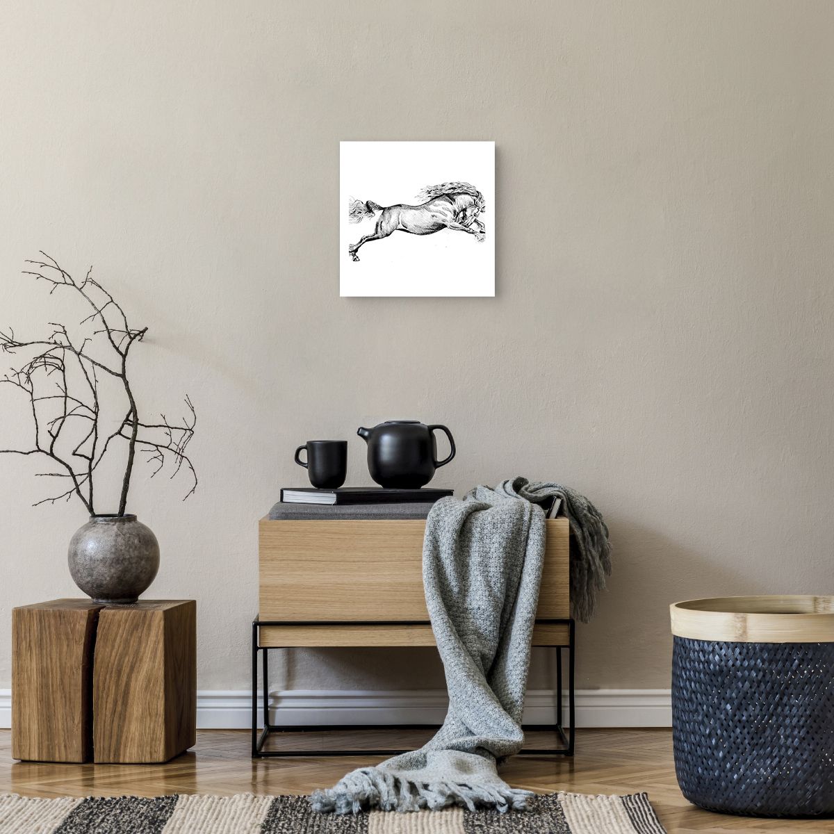 Poster senza cornice Cavallo, Poster senza cornice Animali, Poster senza cornice Grafica, Poster senza cornice Bianco E Nero, Poster senza cornice Salto