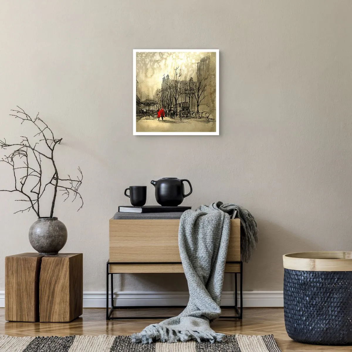 Affisch - Träff i London-dimman - 40x40 cm