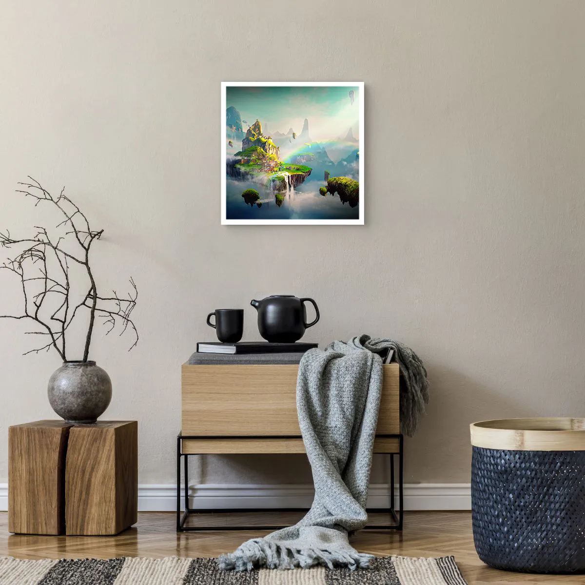 Poster - Midden in de lucht - gelukkige eilanden - 40x40 cm