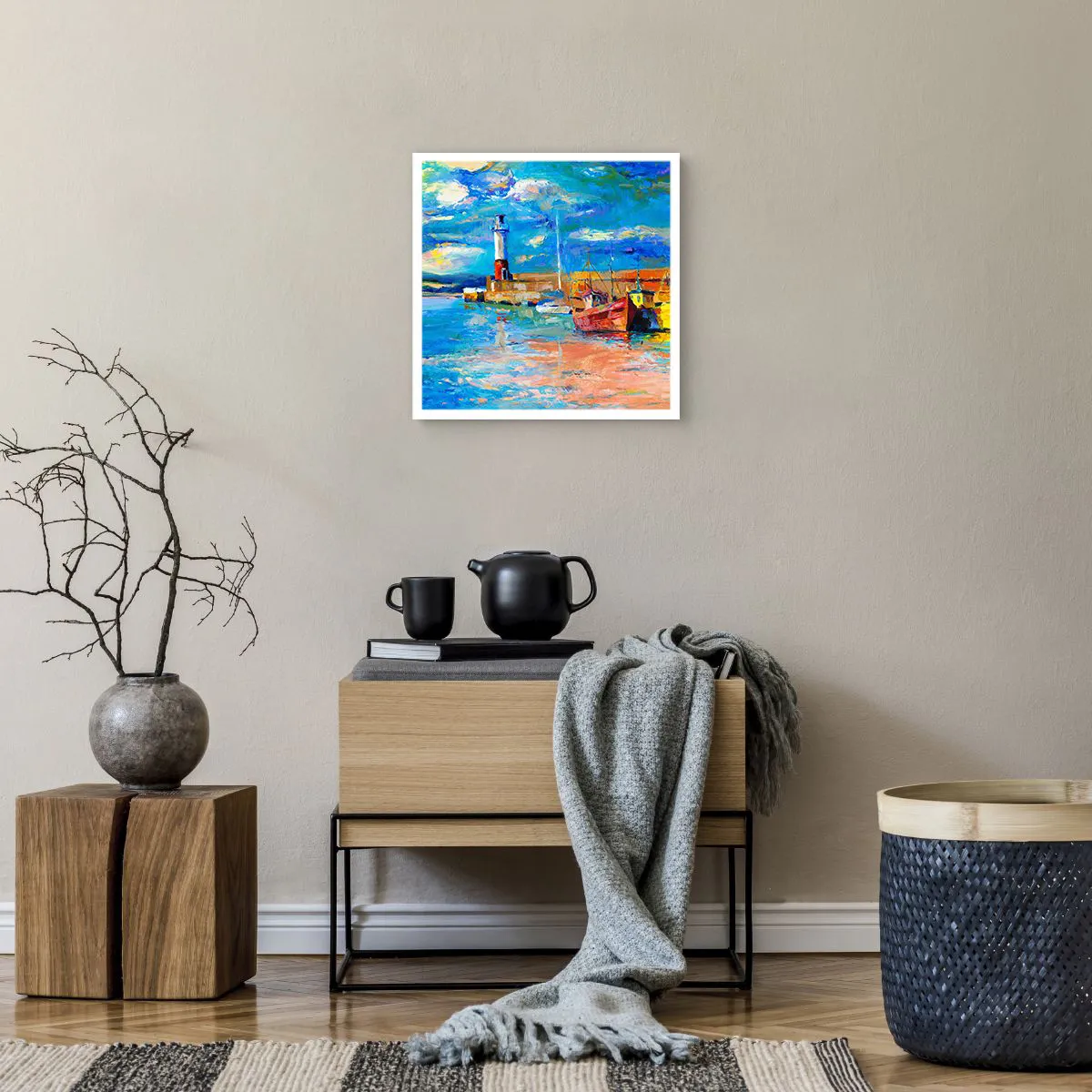 Póster - Tarde en la bahía del arco iris - 40x40 cm