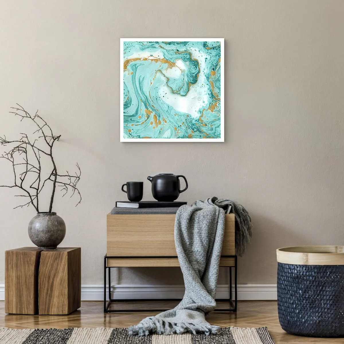 Póster - Bajo la gran ola del periodo Edo - 50x50 cm