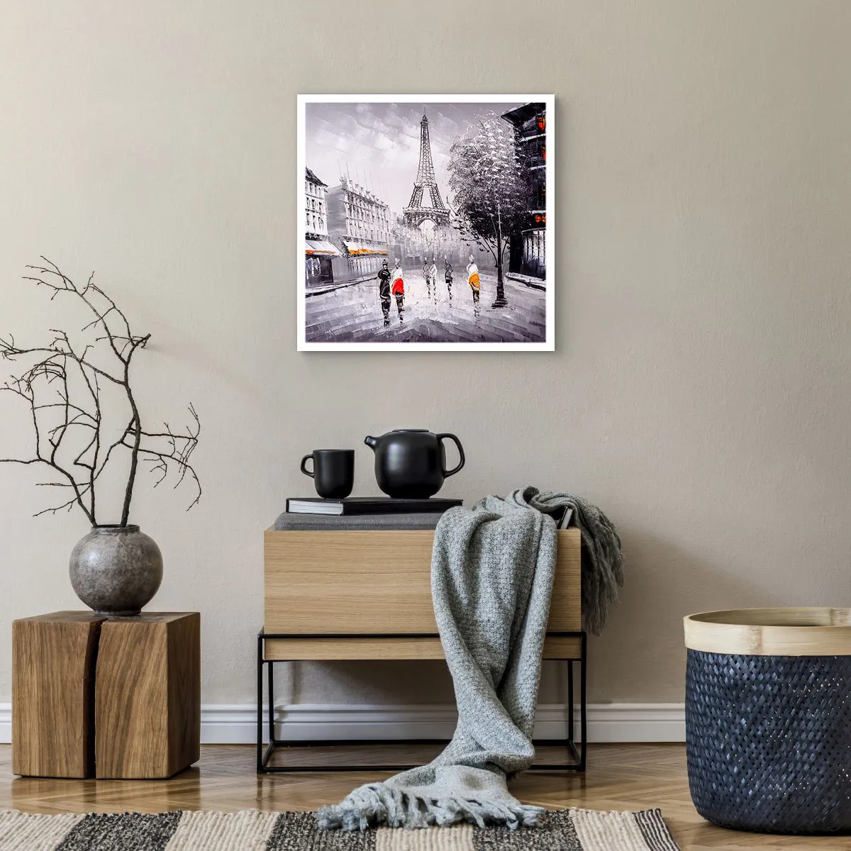 Affisch - Promenad i Paris - 50x50 cm