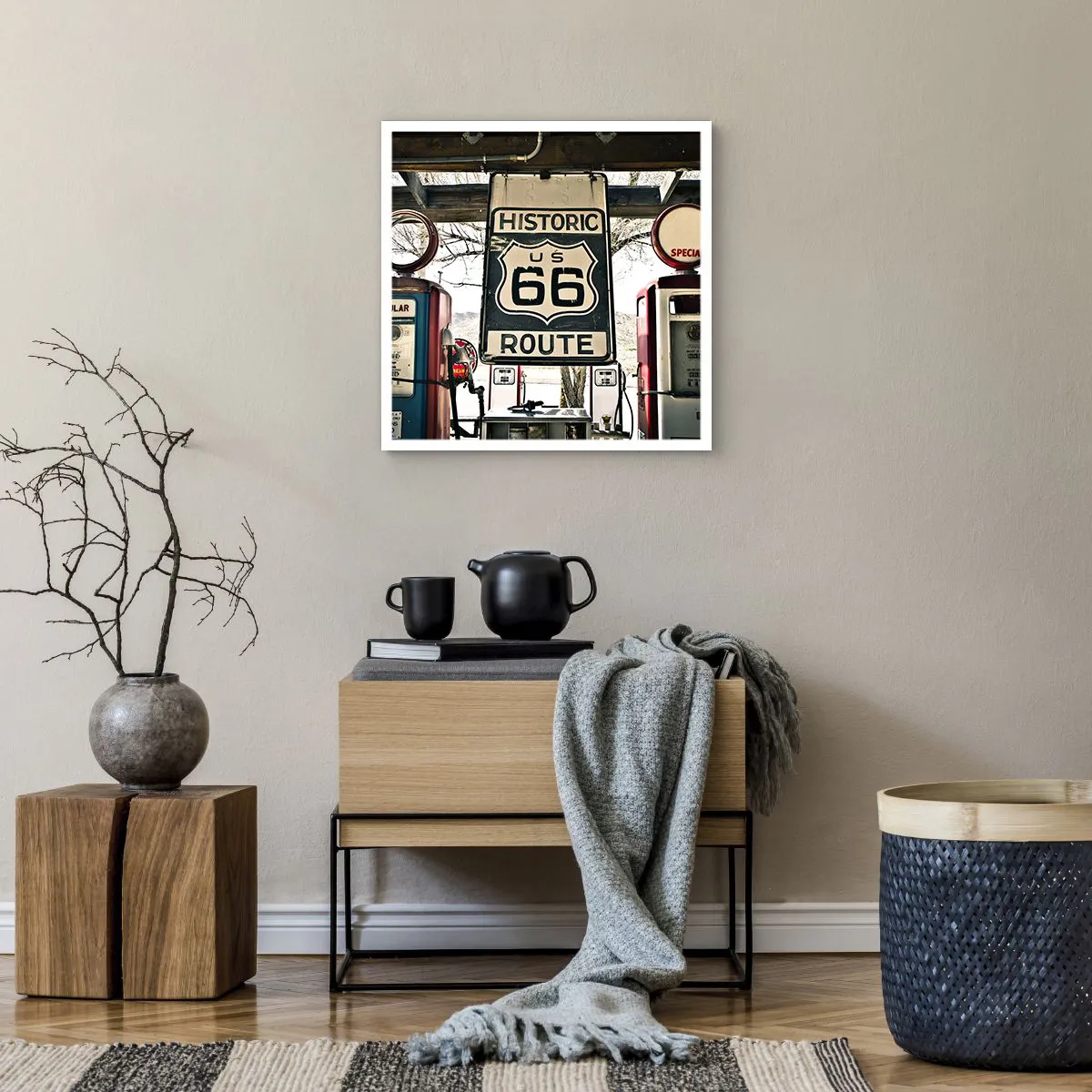 Plakat - Amerykańska retro podróż - 50x50 cm