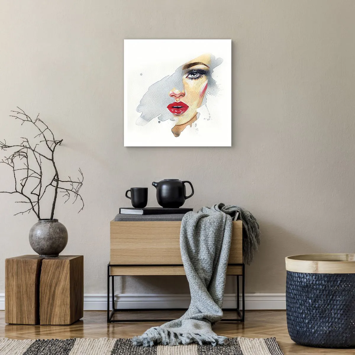 Poster - Reflection in a Waterdrop - 50x50 cm