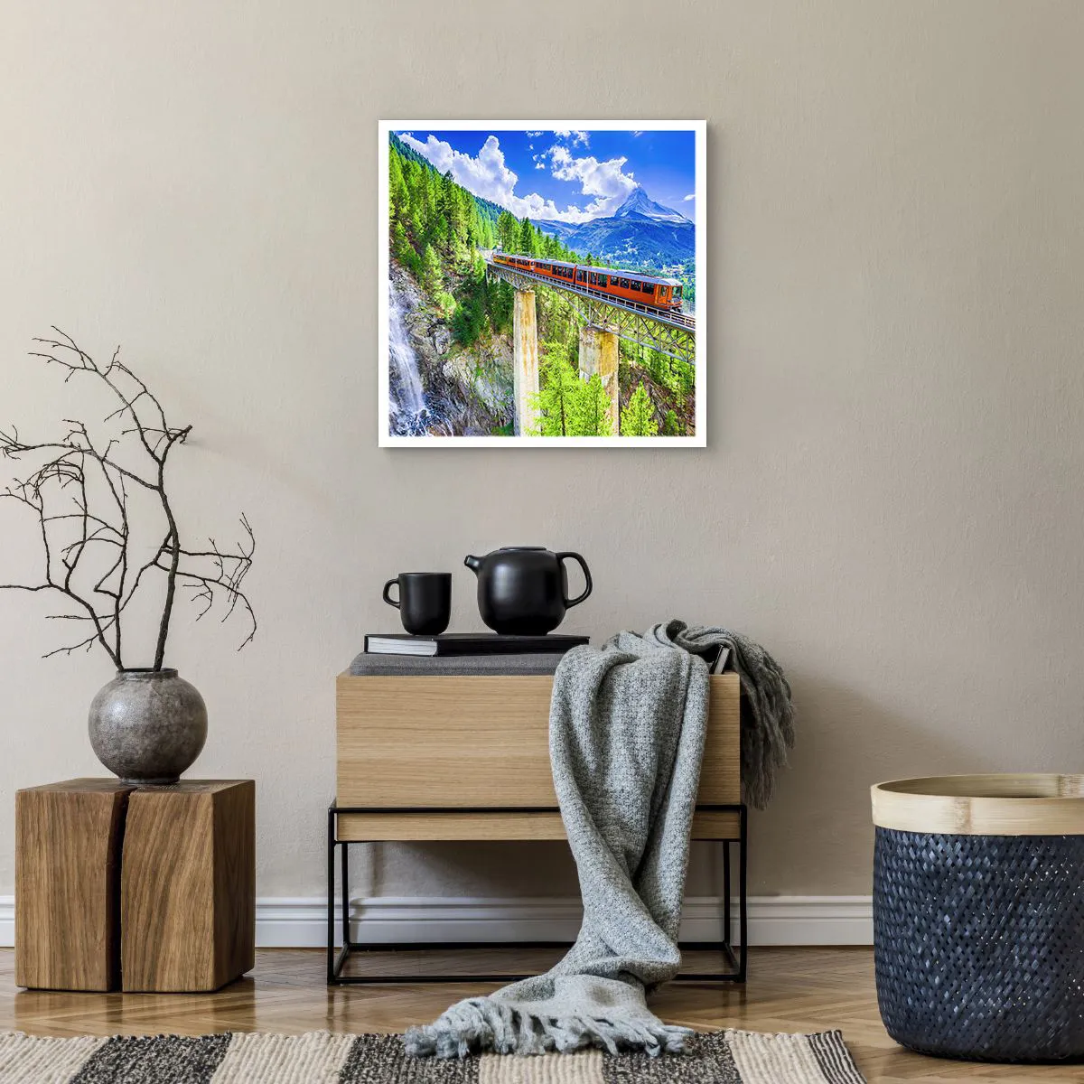 Poster - Train Through the Alps - 50x50 cm