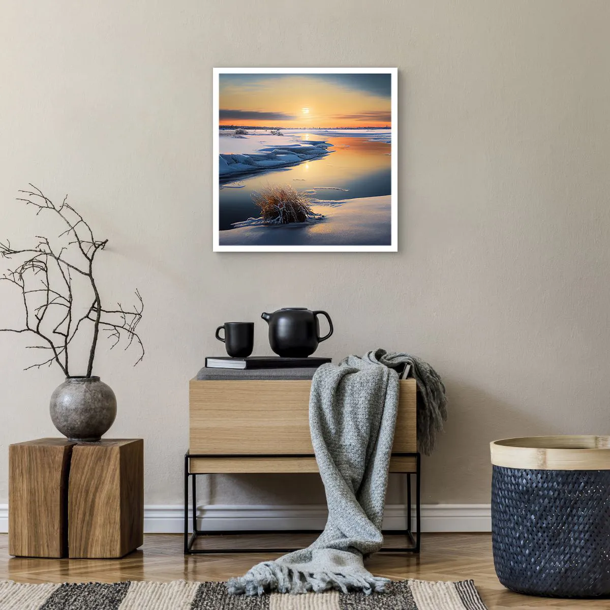 Poster - Winter Sunset - 50x50 cm