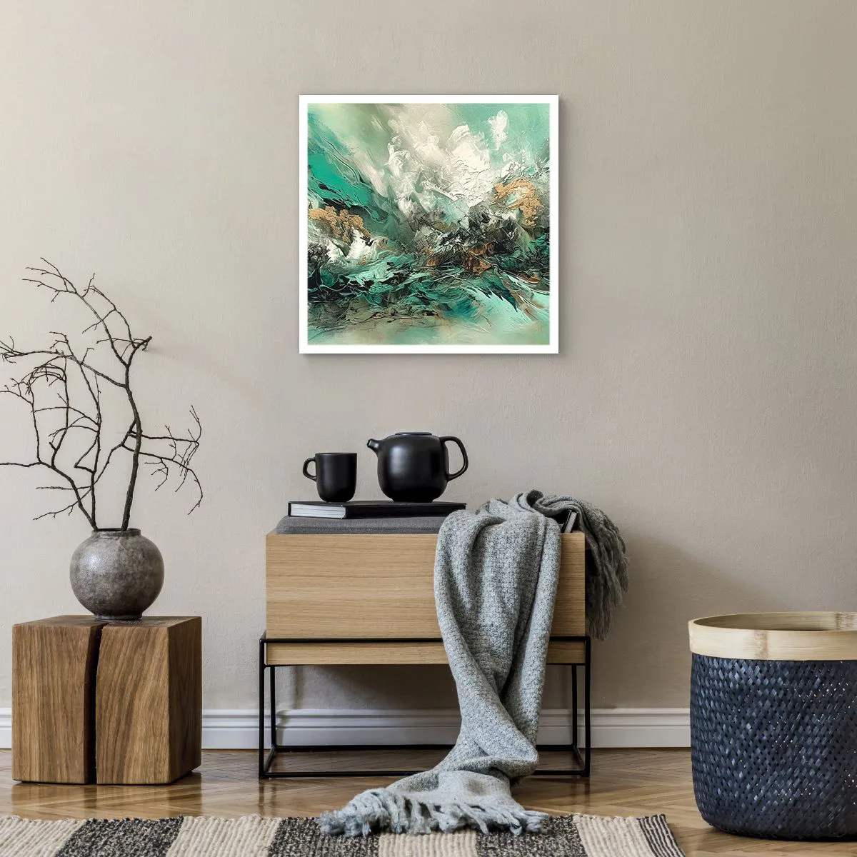 Plakat - Smaragdsort byld - 50x50 cm