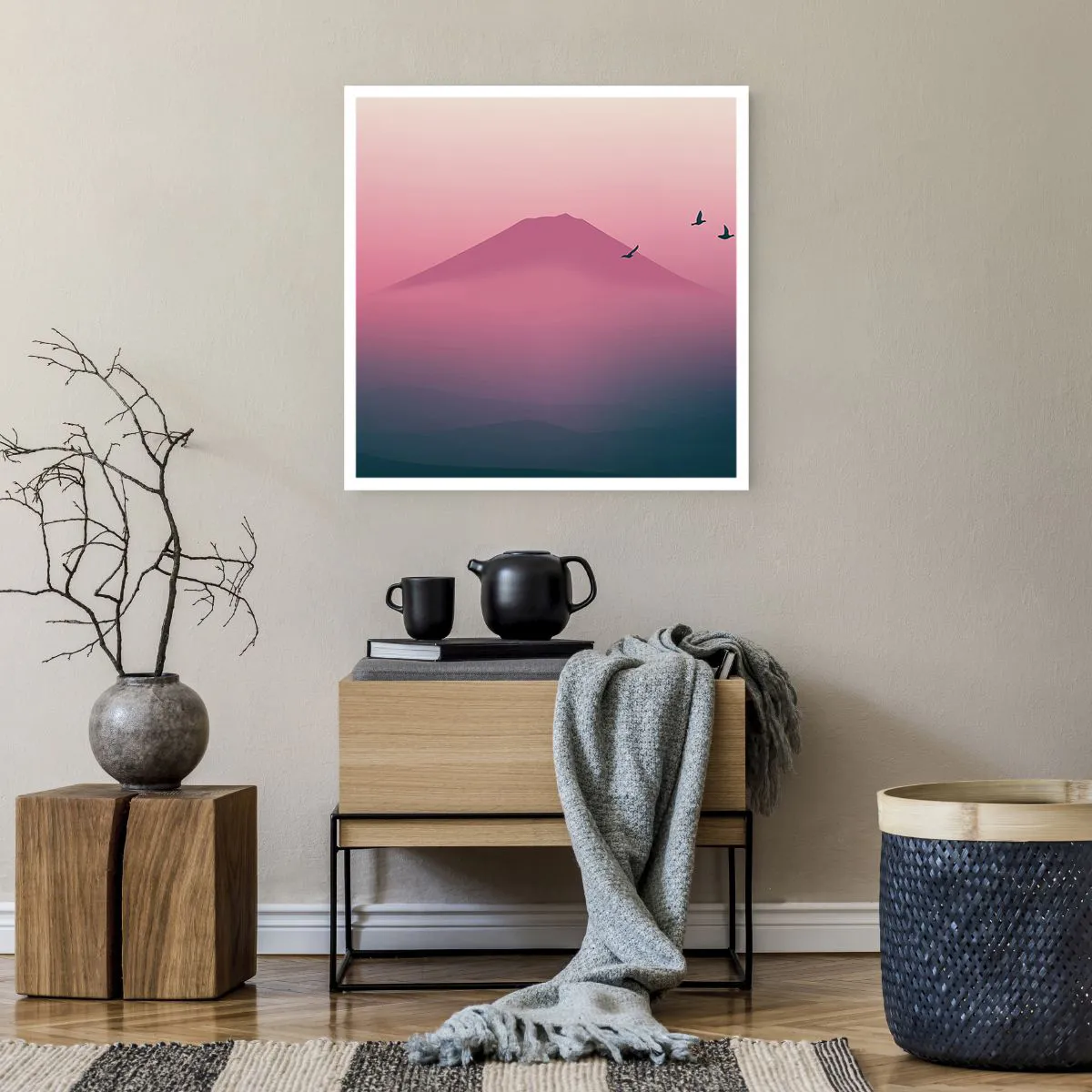 Poster - Wanderers above Clouds - 60x60 cm