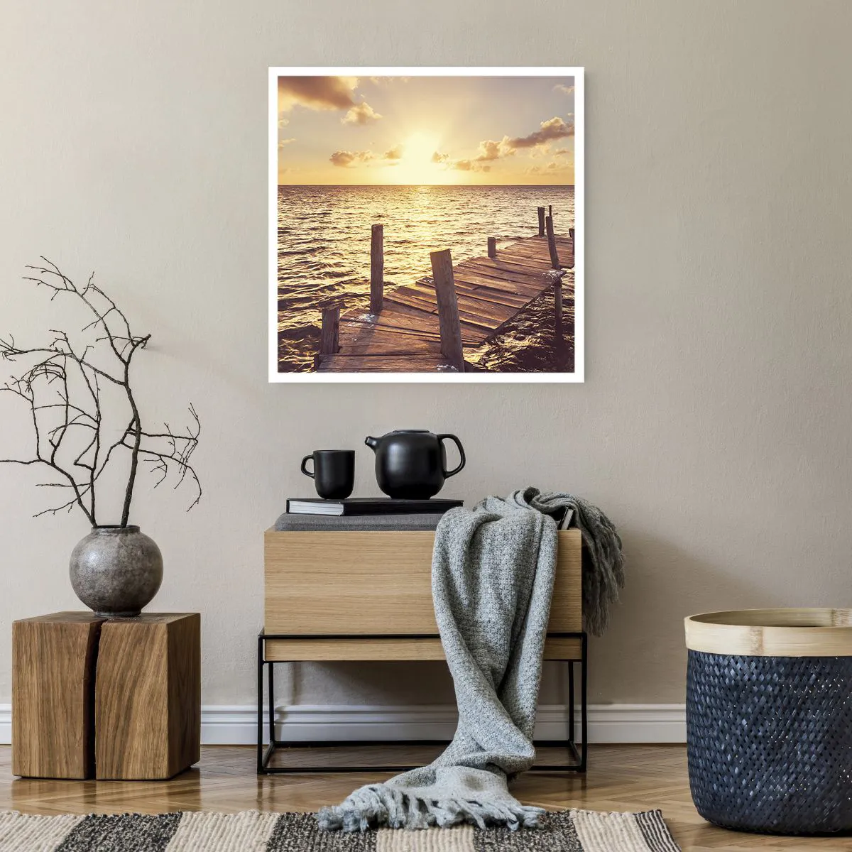 Poster - Golden Land of Tranquility - 60x60 cm
