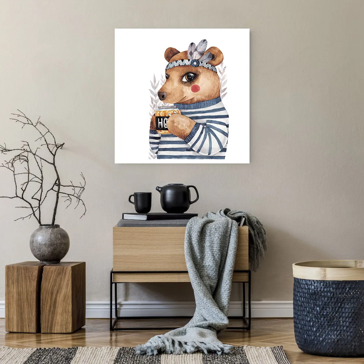 Poster - Sweet Lady Bear - 60x60 cm