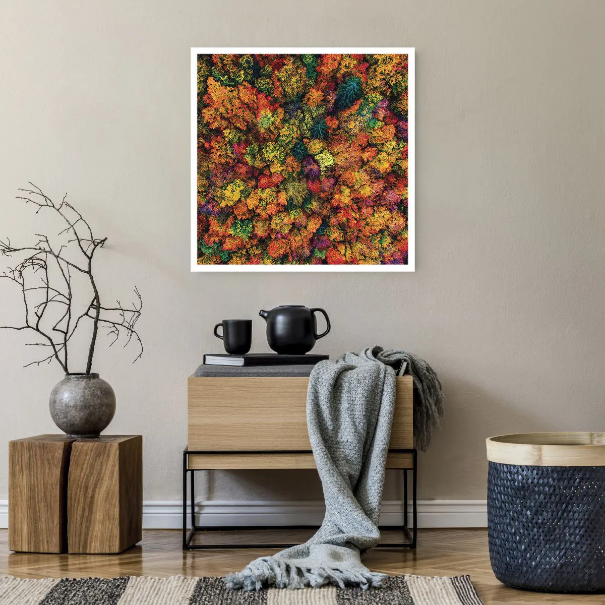 Poster - Blumenstrauß aus Herbstbäumen - 60x60 cm