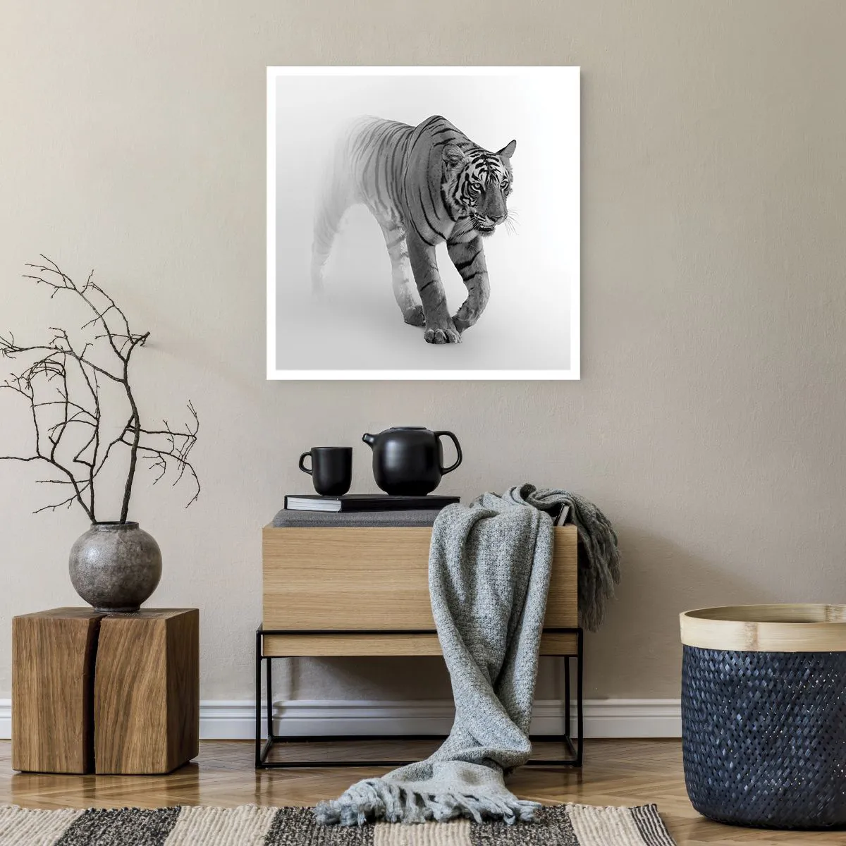 Póster - Siempre alerta entre la niebla - 60x60 cm