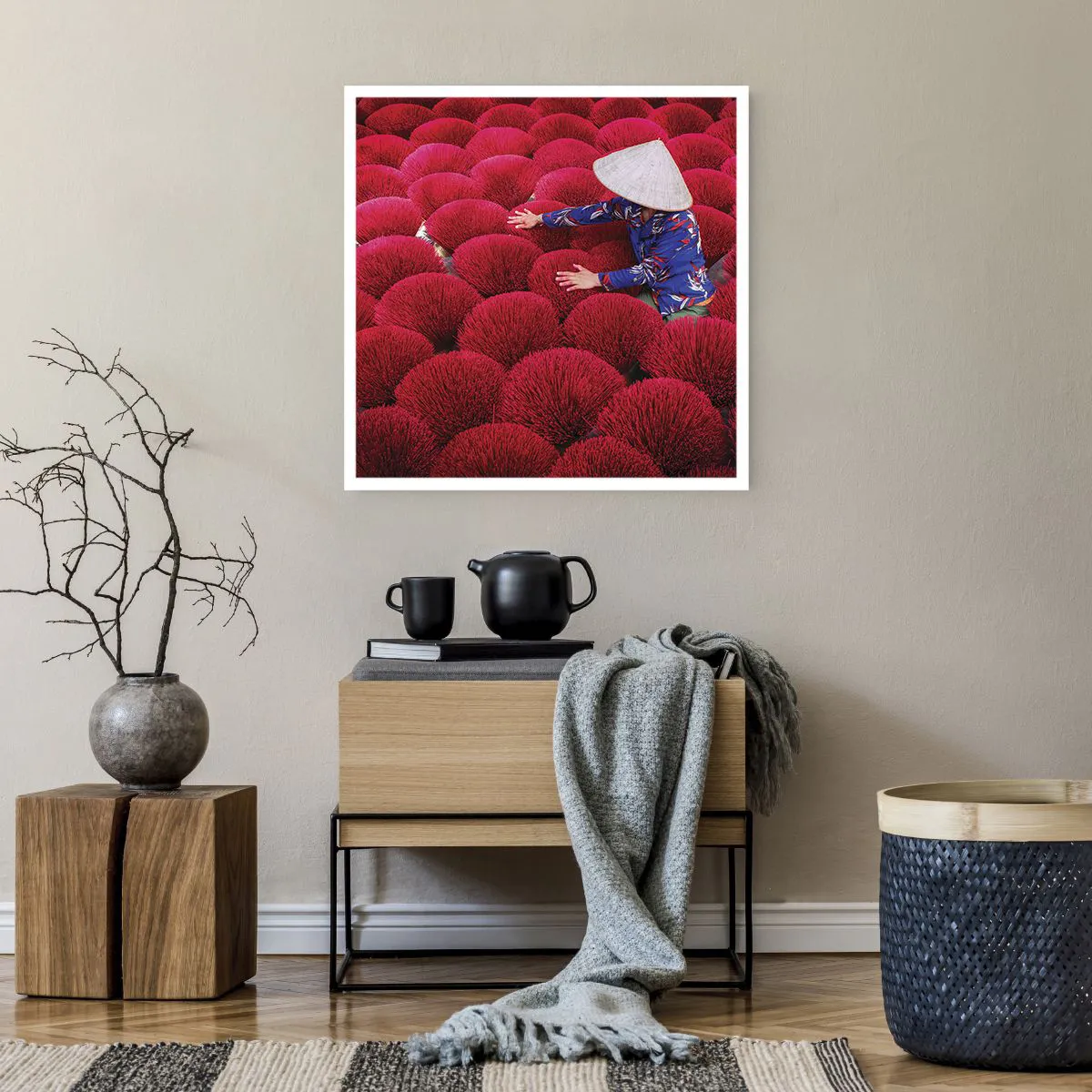 Póster - En un campo de arroz - 60x60 cm