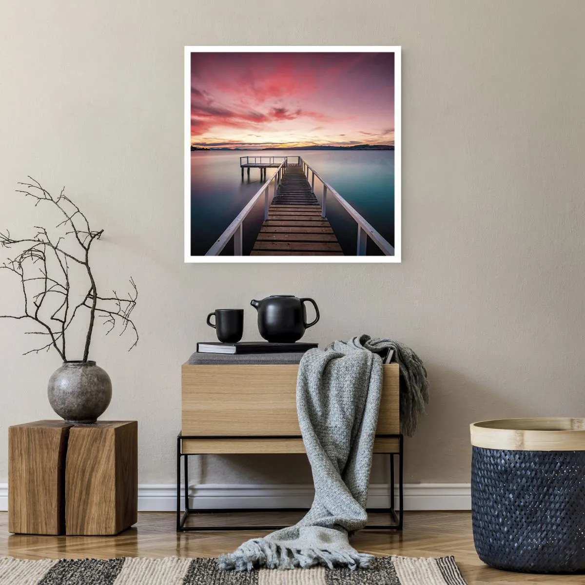 Affiche - Poster - La douce flamme du soir - 60x60 cm