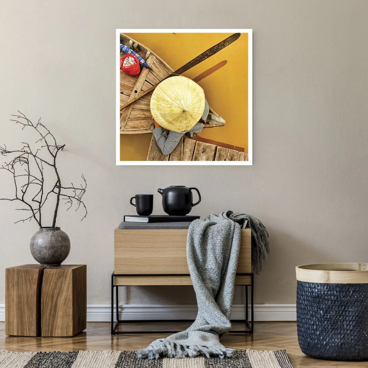 Affisch - Liv på den gula floden - 60x60 cm