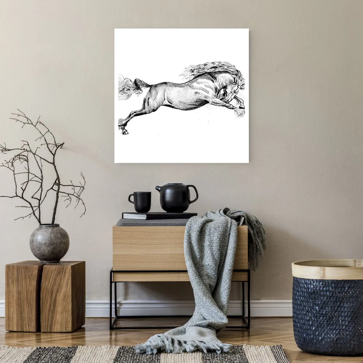 Affiche - Poster - Immortalisé au galop - 60x60 cm