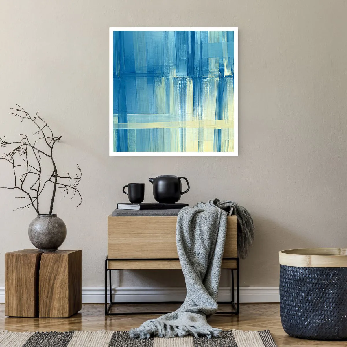 Poster - Compositie in turkoois - 60x60 cm