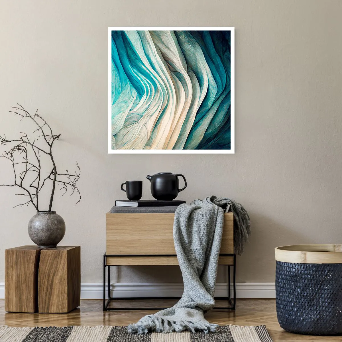 Plagát - Modrá neukojiteľnosť - 60x60 cm