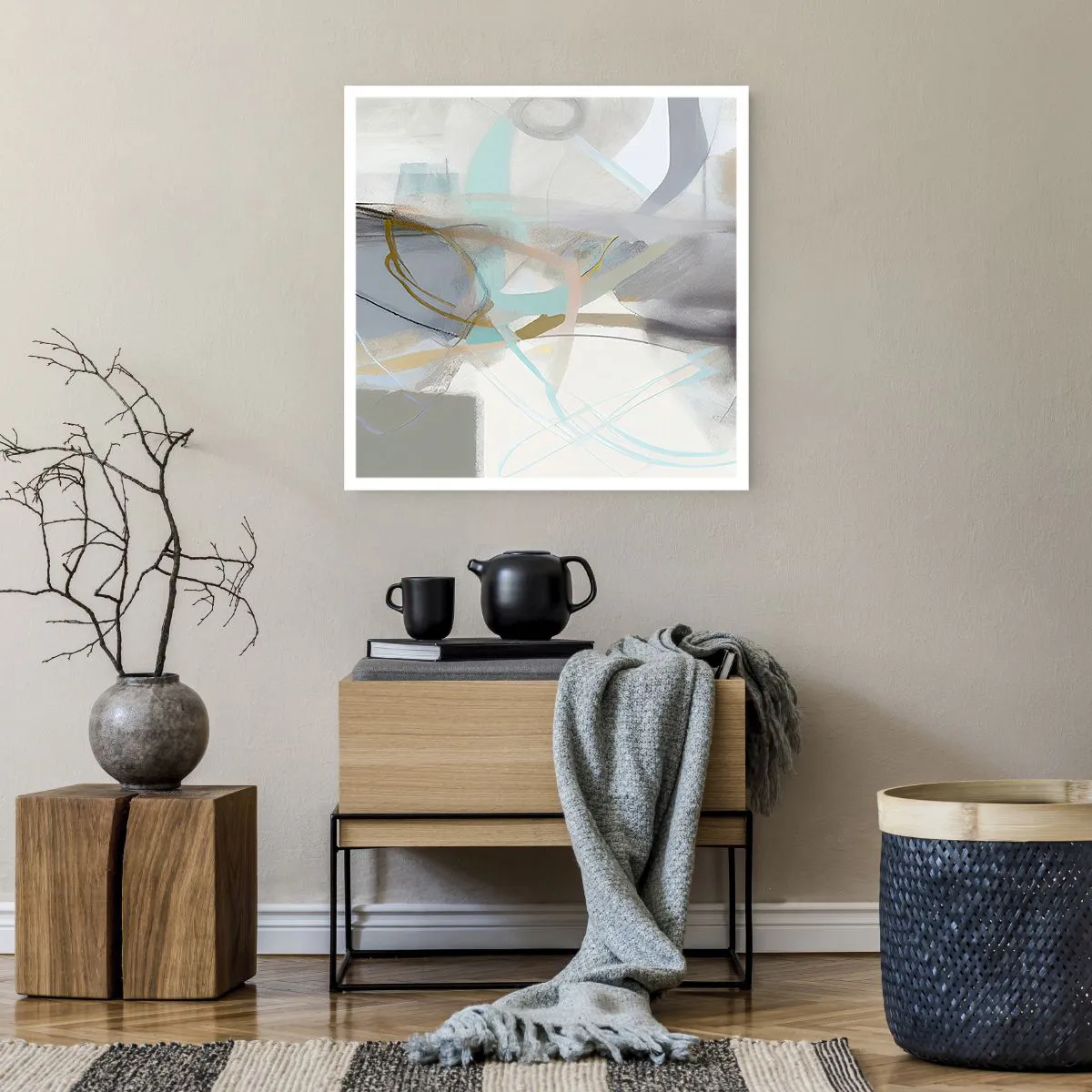 Poster - Neblige Abstraktion - 60x60 cm