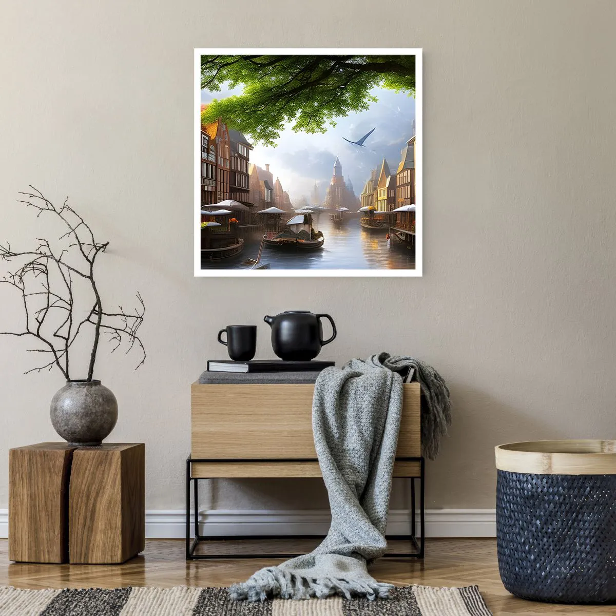 Affiche - Poster - Paysage urbain néerlandais - 60x60 cm