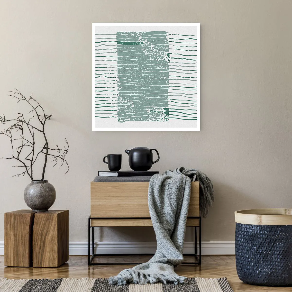 Plakat - Abstrakcja morska - 60x60 cm