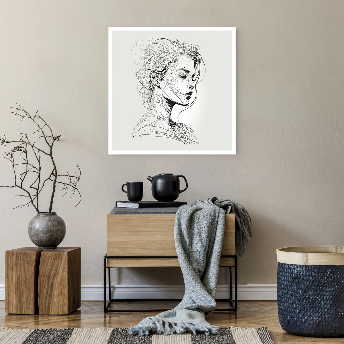 Poster - Desenată cu linii - 60x60 cm