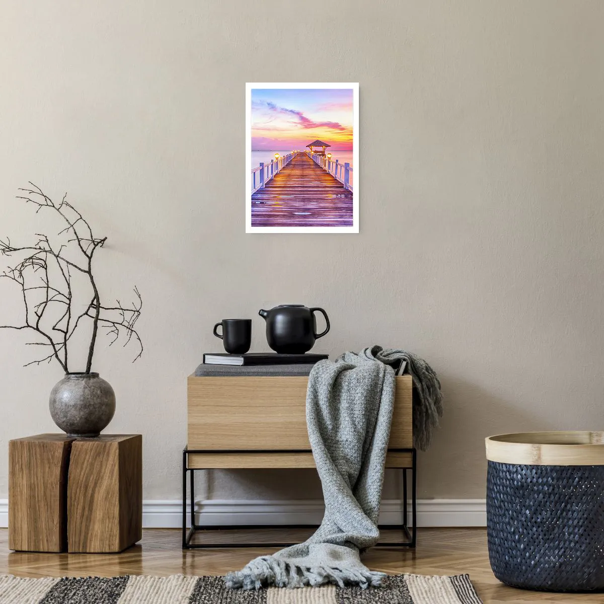 Poster - Silenzio della sera in lilla e oro - 30x40 cm