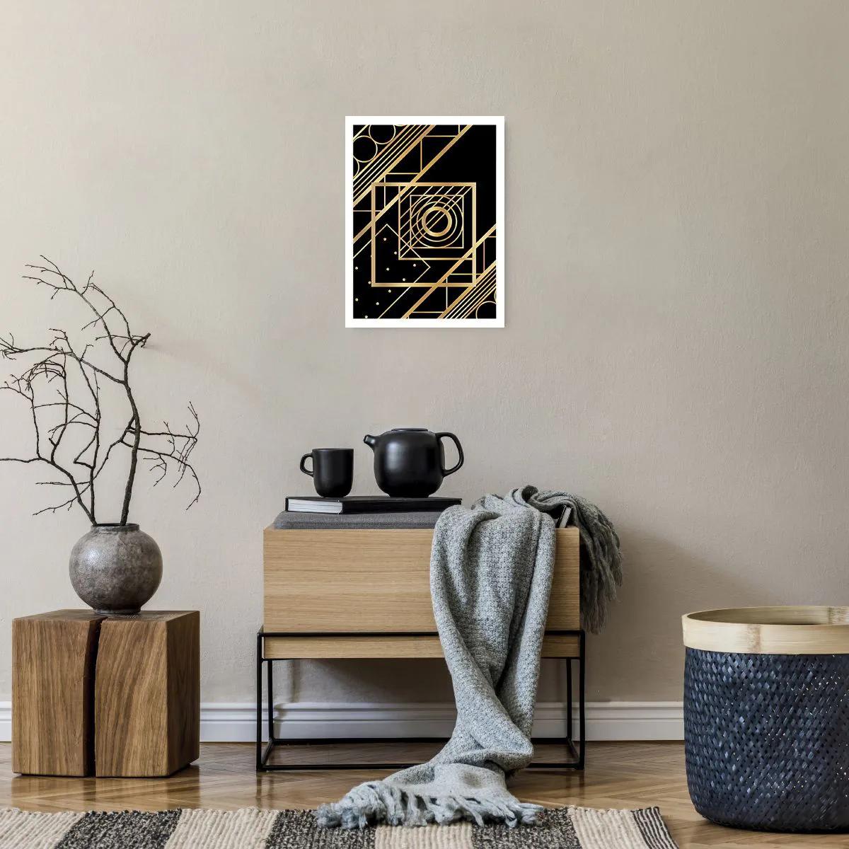 Poster - Goldene Geometrie - 30x40 cm