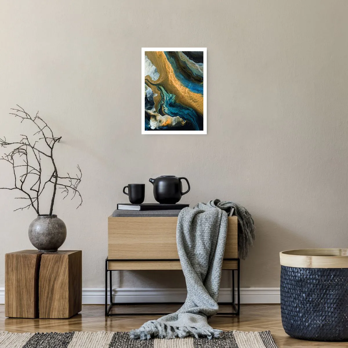 Poster - Blau - Gelb - gegenseitige Beeinflussung - 30x40 cm