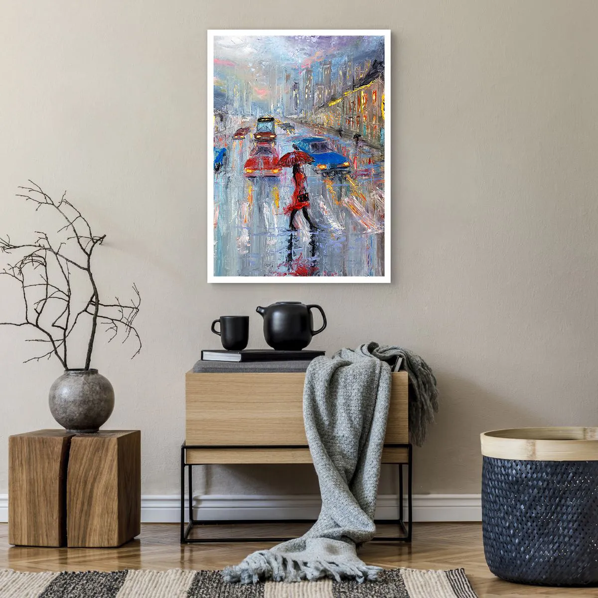 Poster - Rainy Afternoon in a City - 50x70 cm