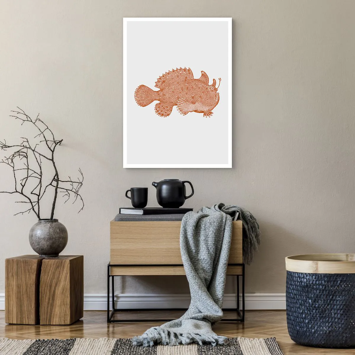 Poster - Illustrazione dettagliata di un pesce di profondità - 50x70cm - È davvero un pesce - Decorazione murale moderna per soggiorno e camera da letto ARTTOR