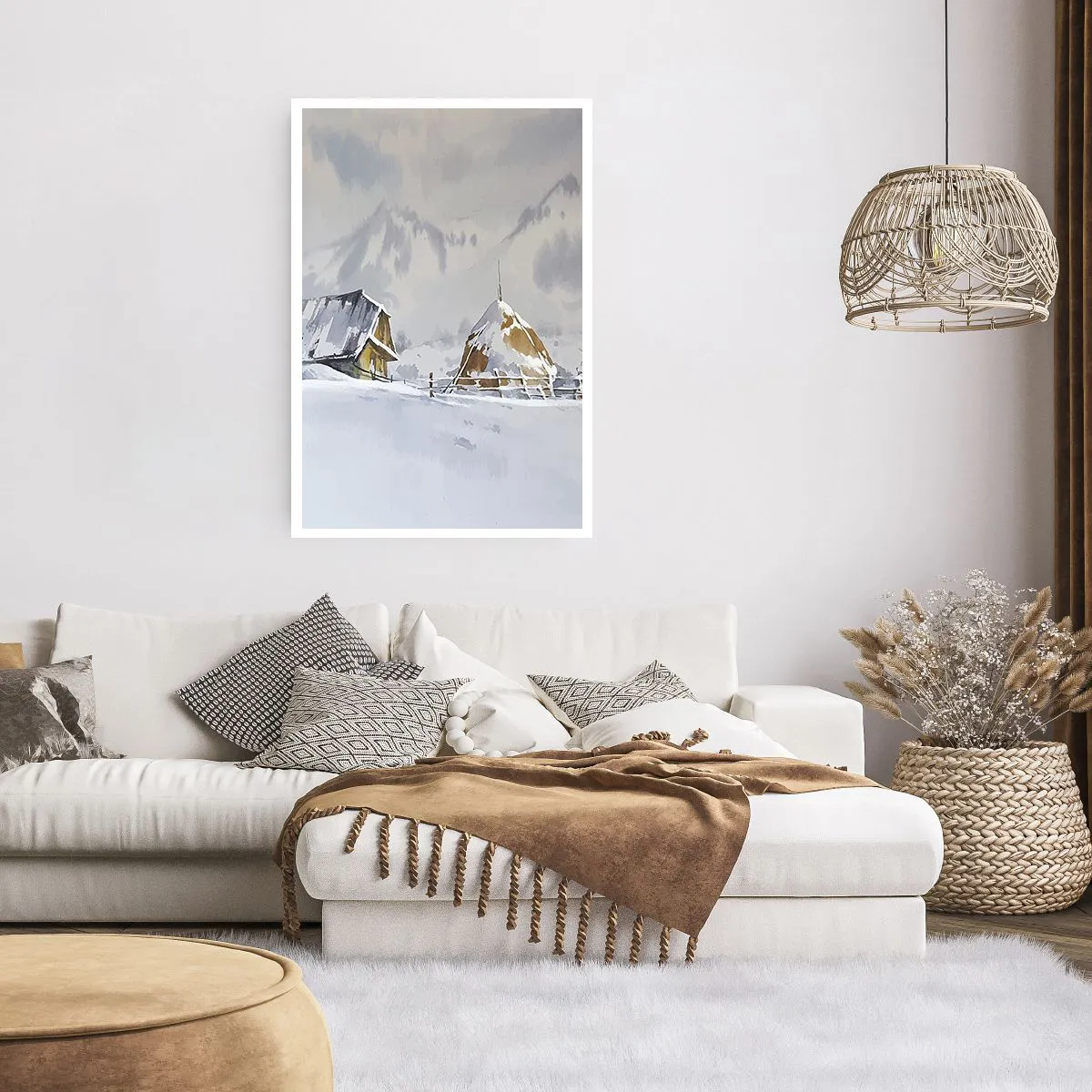 Affiche - Poster - Dans une vallée enneigée - 61x91 cm