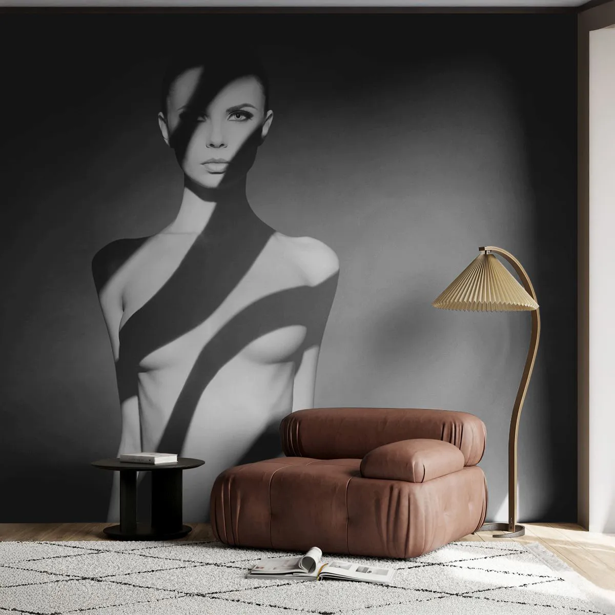 Fotomurali Autoadesivo Deluxe Sticker - Luci e ombre - Donna, Corpo, Pezzo - 450x315 cm