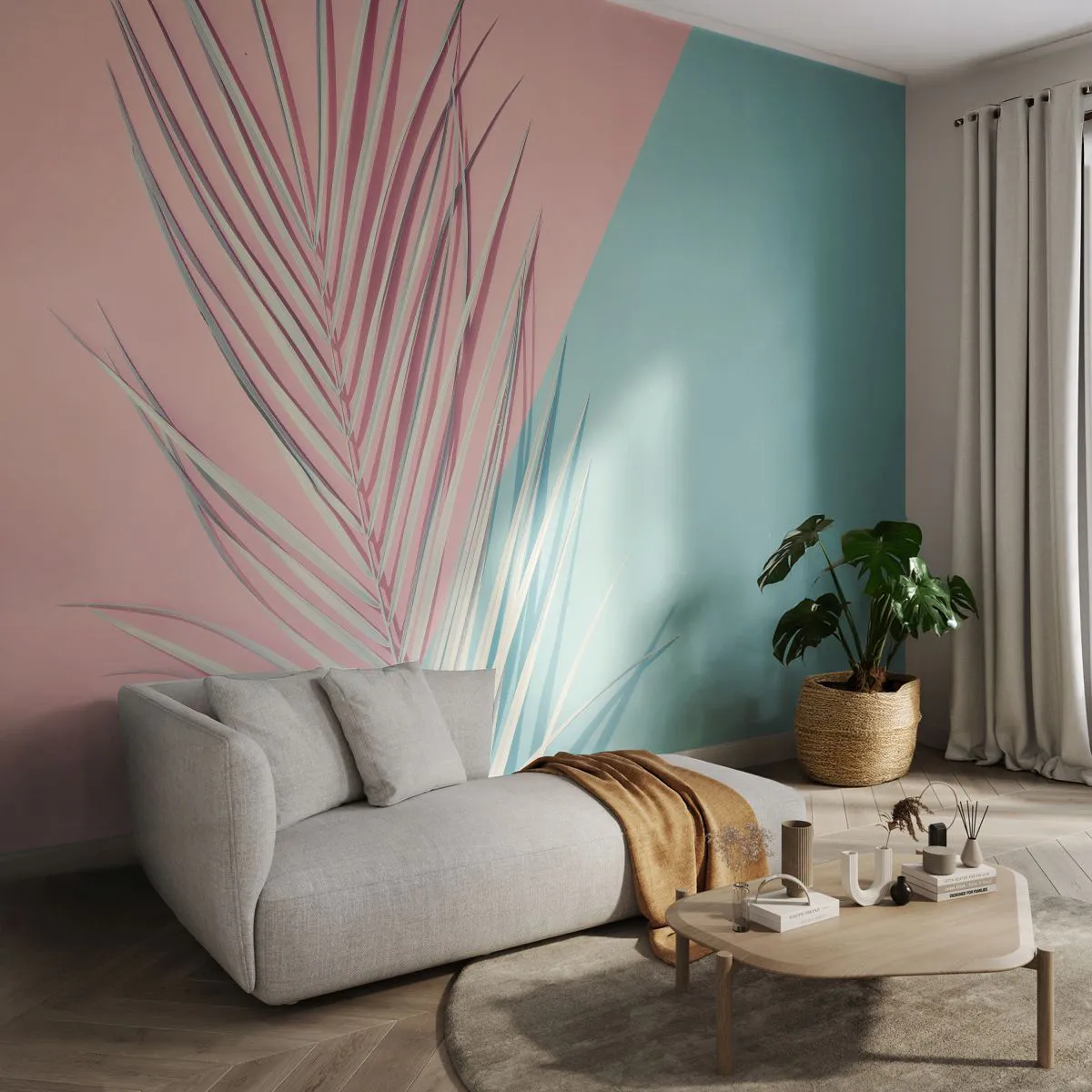 Photo Wallpaper Standard Eco - Tropical impression - Palm Leaf, Abstraction, Graphics - 200x140 cm