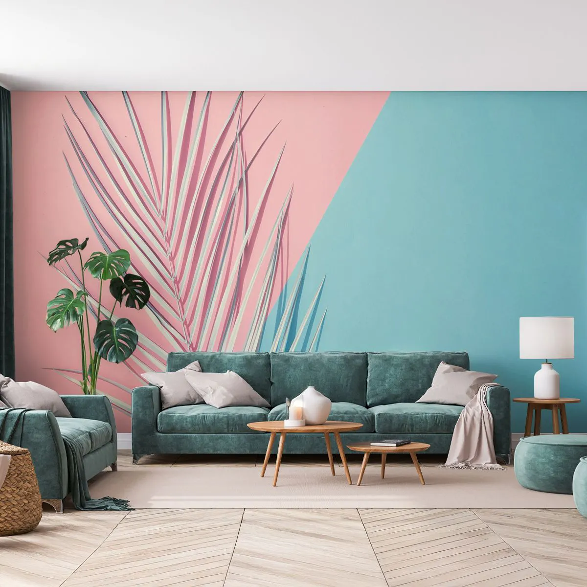 Photo Wallpaper Standard Eco - Tropical impression - Palm Leaf, Abstraction, Graphics - 200x140 cm