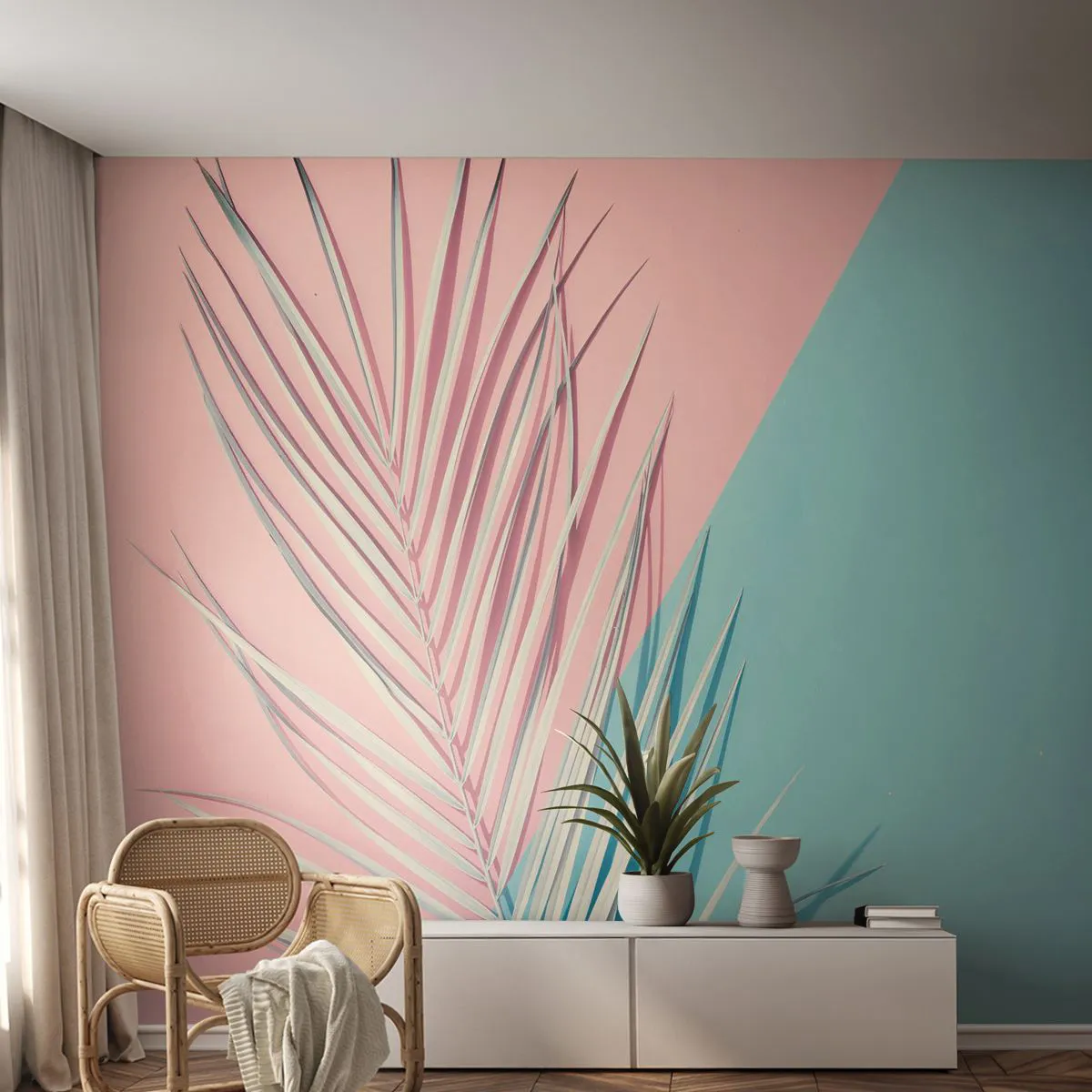 Photo Wallpaper Standard Eco - Tropical impression - Palm Leaf, Abstraction, Graphics - 200x140 cm