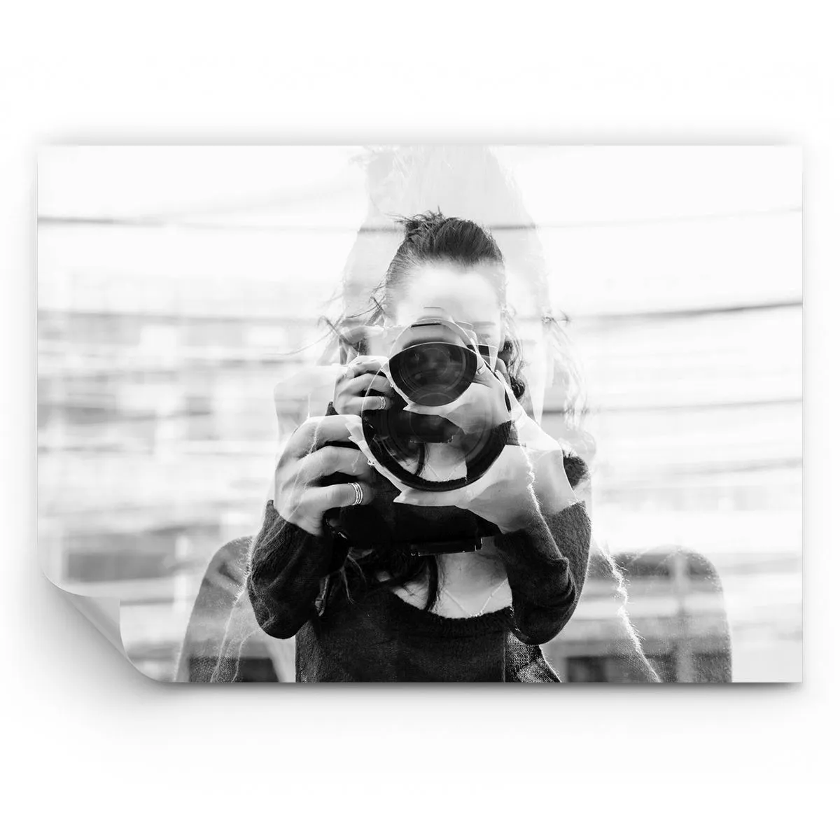 Photo Wallpaper Premium Sand - Creator and the Creation - Abstraction, Photographer, Woman - 100x70 cm