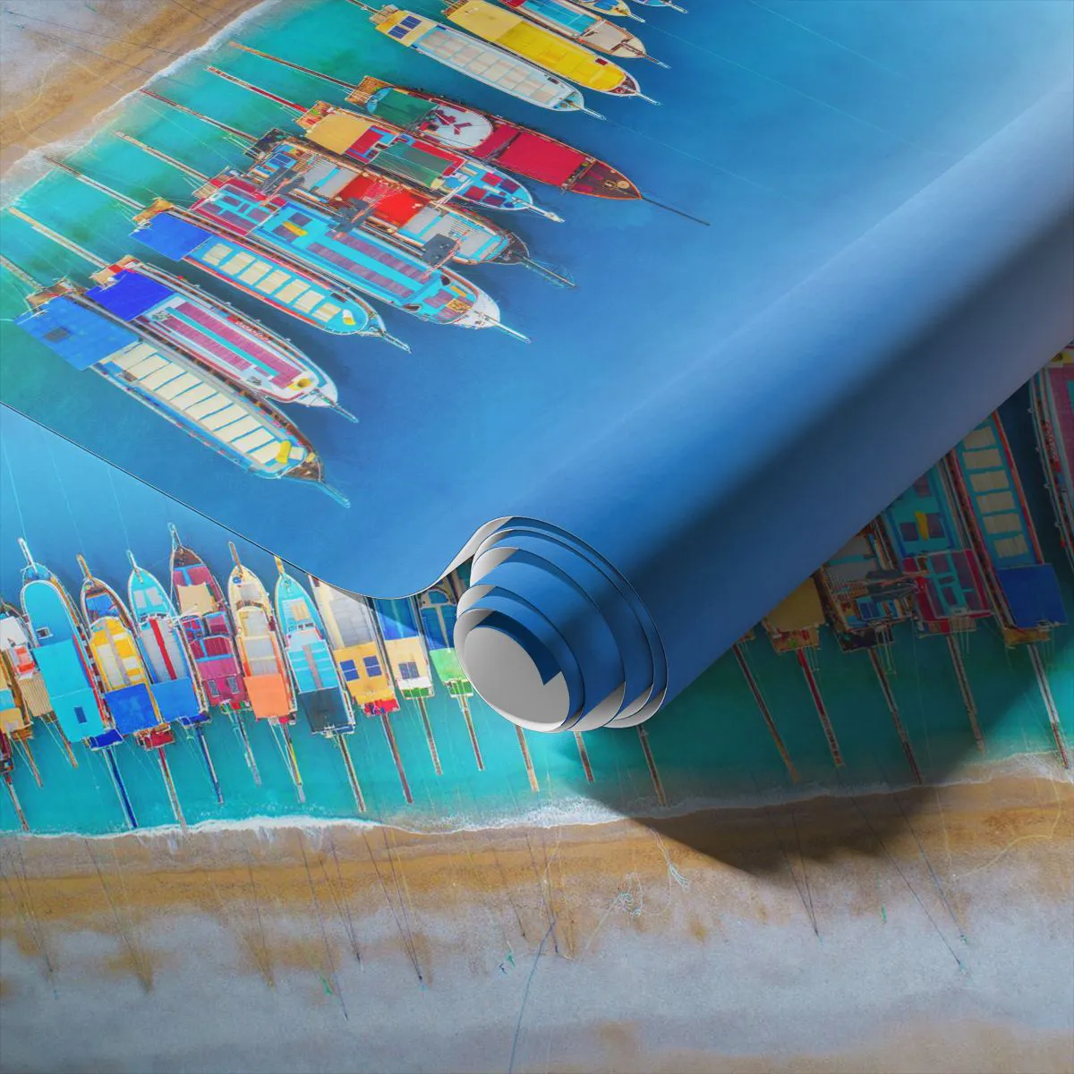 Fototapete Standard Eco - Aus der Vogelperspektive - Landschaft, Strand, Meer - 200x140 cm