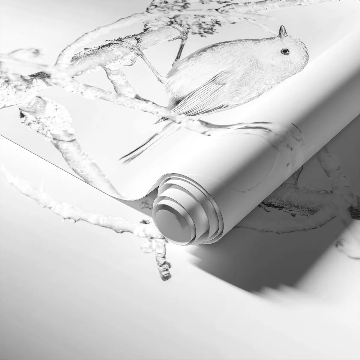 Fototapeta Standard Eco - Zimné ráno - Svetlý, Vták, Príroda - 350x256 cm