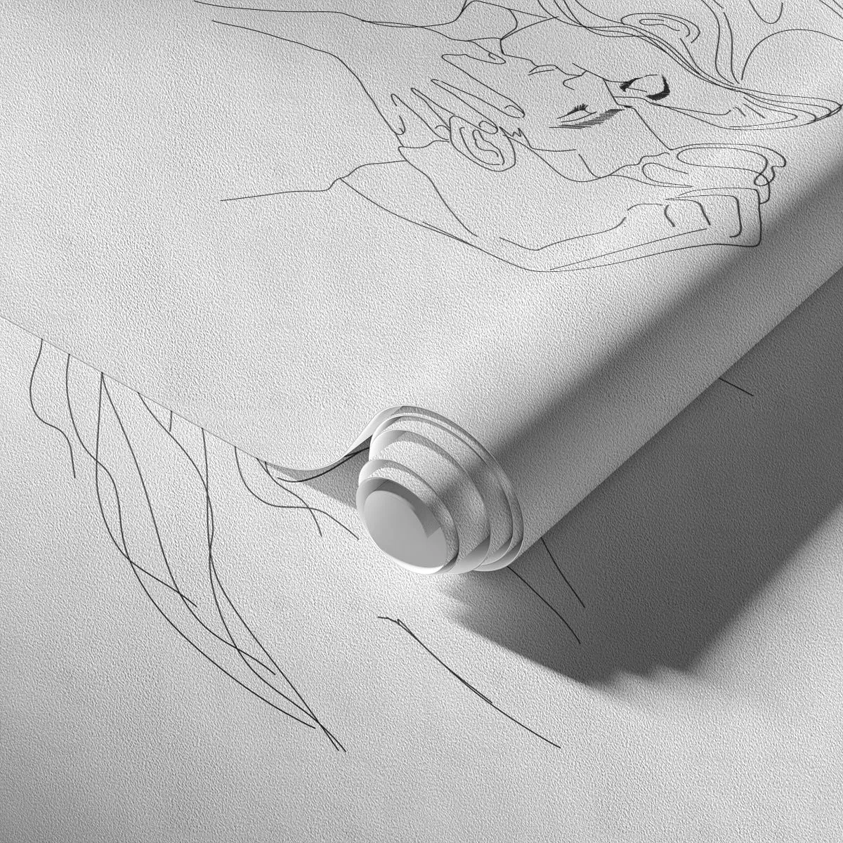 Photo Wallpaper Premium Sand - With the Same Line - Graphics, Couple in love, Kiss - 100x70 cm