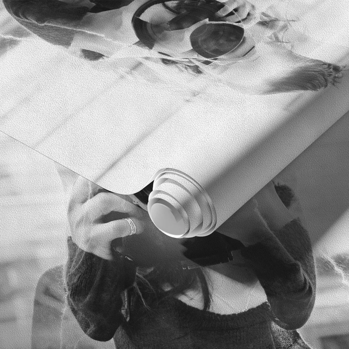 Photo Wallpaper Premium Sand - Creator and the Creation - Abstraction, Photographer, Woman - 100x70 cm