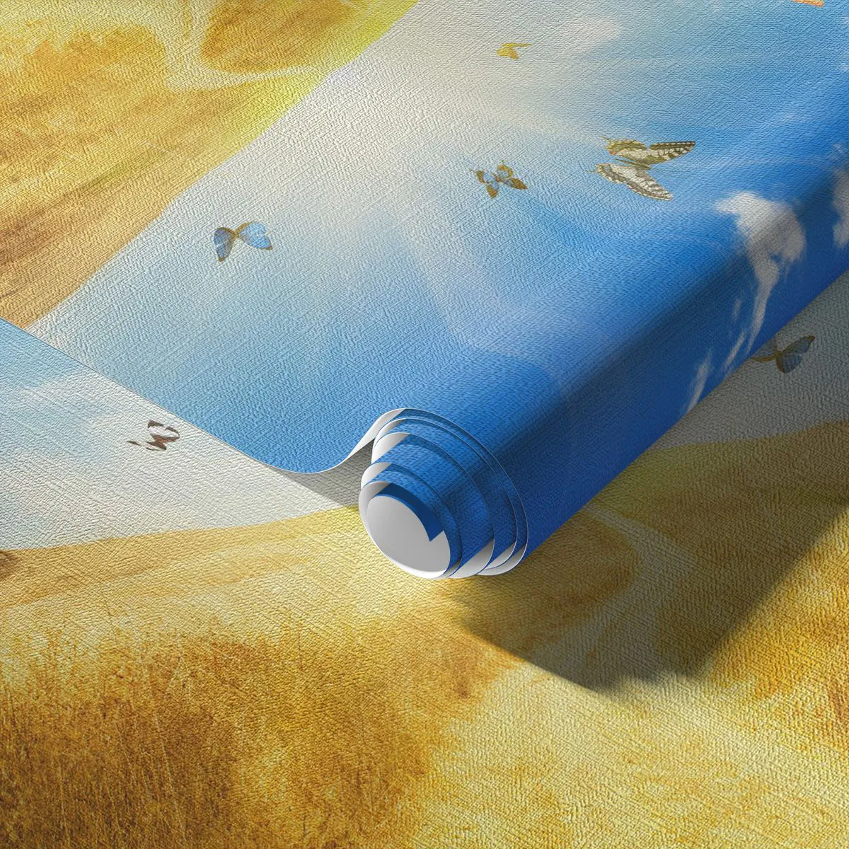 Maßgeschneiderte Fototapete Premium Canvas - Und wie kann man den Sommer nicht lieben? - Landschaft, Schmetterlinge, Natur