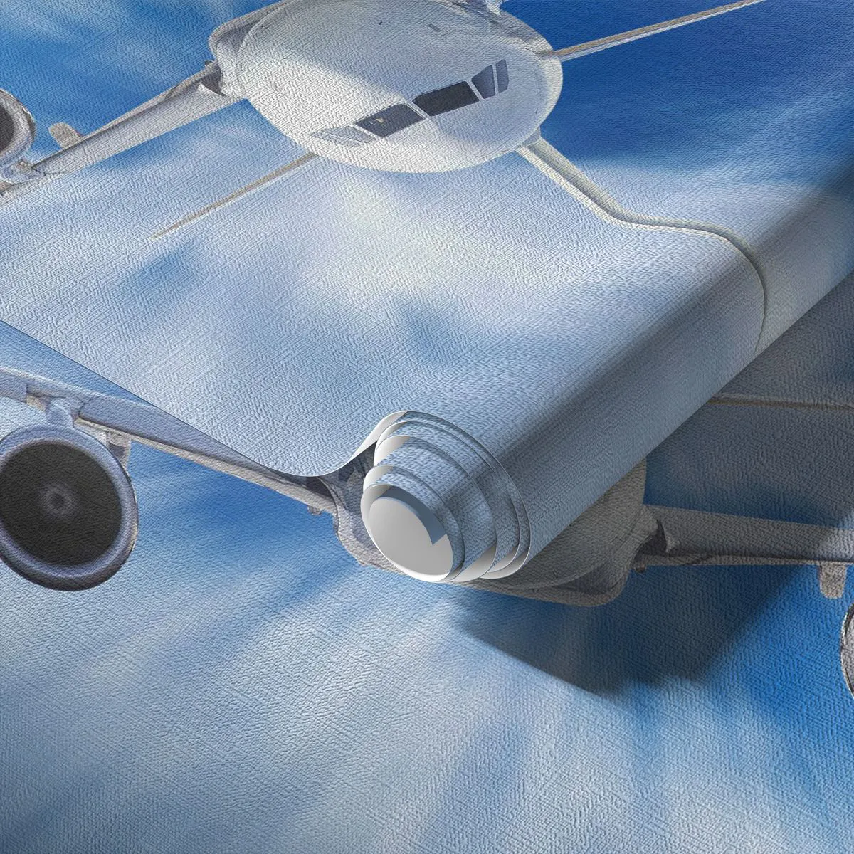 Tapet Premium Canvas - Mai repede decât vântul pe cer - Avion, Avioane, Călătorii - 500x350 cm