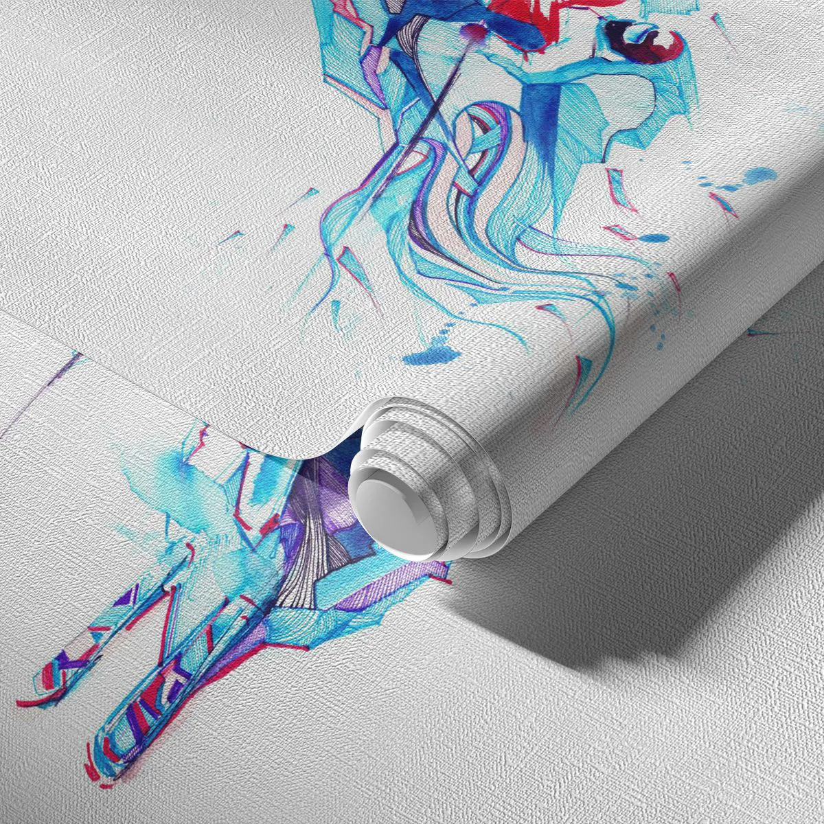 Papier Peint Photo Premium Canvas - Cavalier abstrait aux couleurs dynamiques - 100x70cm - Ruée folle vers la joie - Décoration murale moderne pour le salon et la chambre ARTTOR