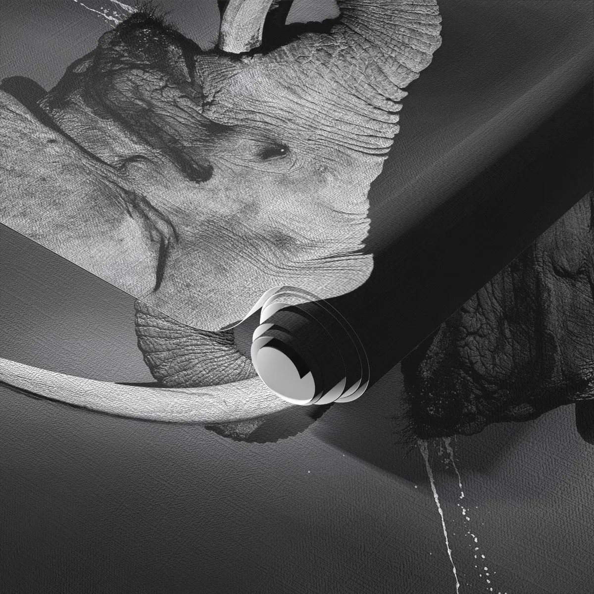 Fototapeta Premium Canvas - Ano, teď je to dobré - Zvířata, Slon, Afrika - 100x70 cm