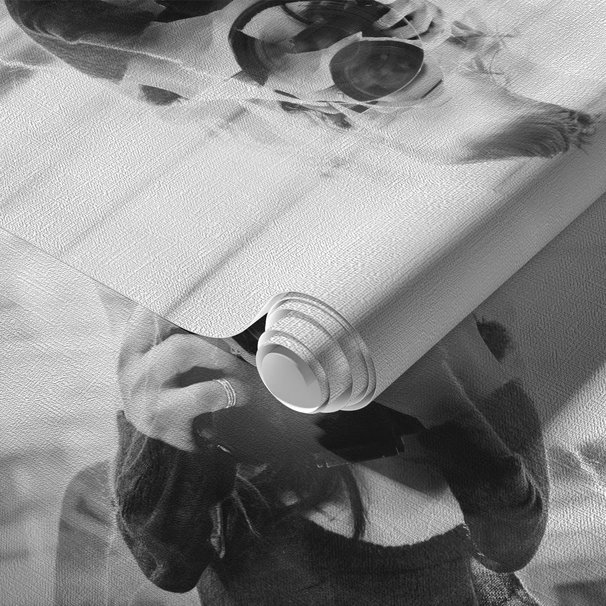 Photo Wallpaper Premium Canvas - Creator and the Creation - Abstraction, Photographer, Woman - 100x70 cm