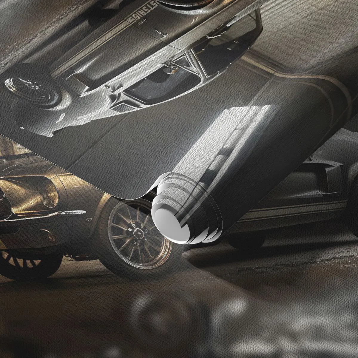 Fototapet Premium Canvas - Tillbaka till det förflutna - Sportbil, Retro, Klassisk - 100x70 cm