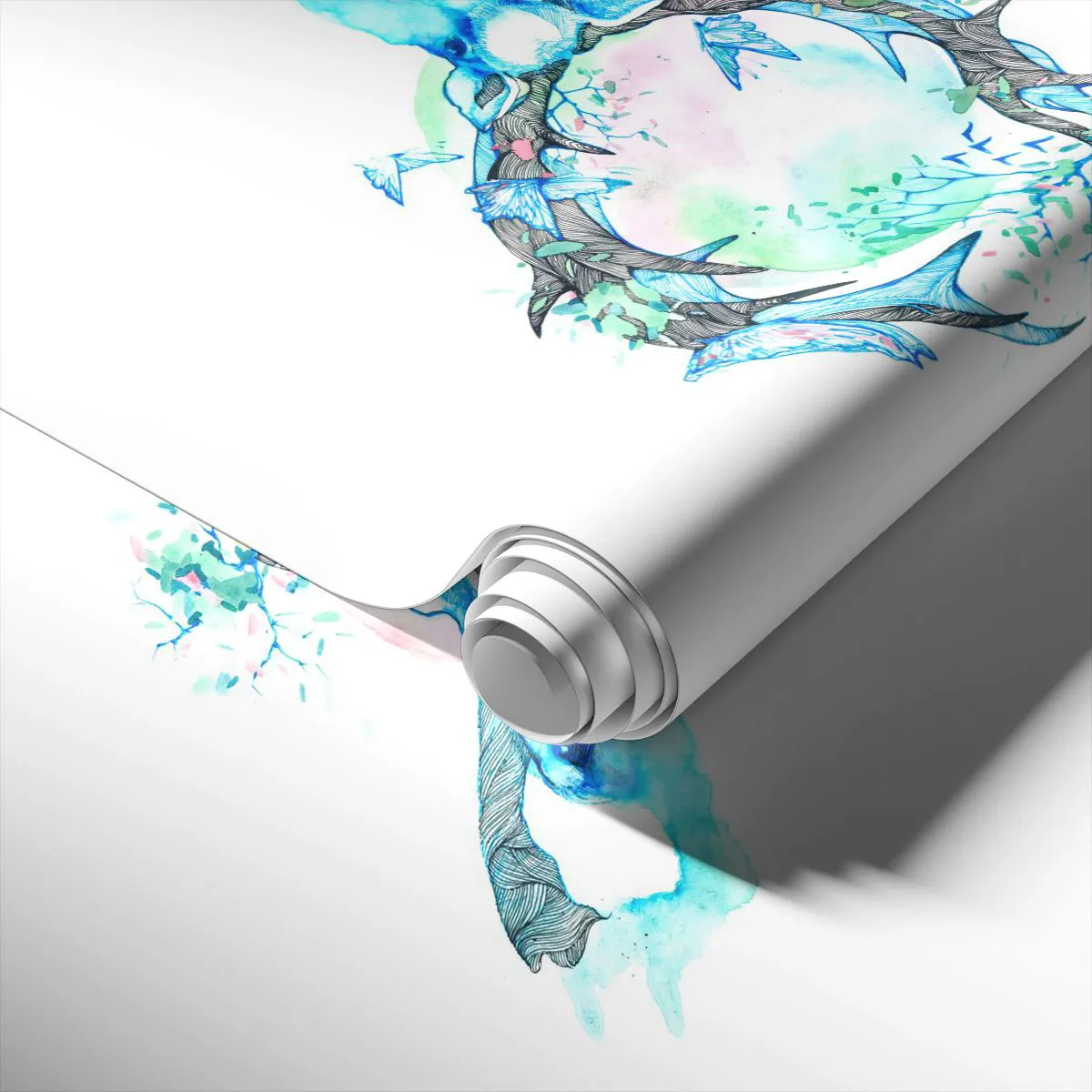 Fototapet på mål Selvklæbende Deluxe Sticker - Naturens styrke og følsomhed - Abstraktion, Hjort, Natur